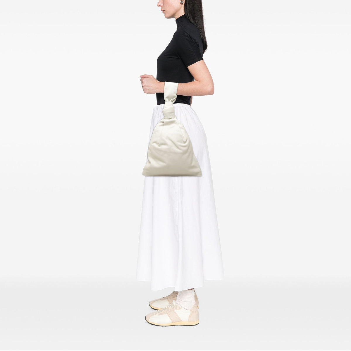 Bottega Veneta Nappa BV Twist Handbag — White