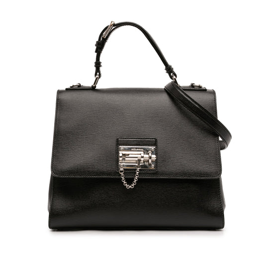 Dolce & Gabbana Large Textured Calfskin Miss Monica Top Handle Bag