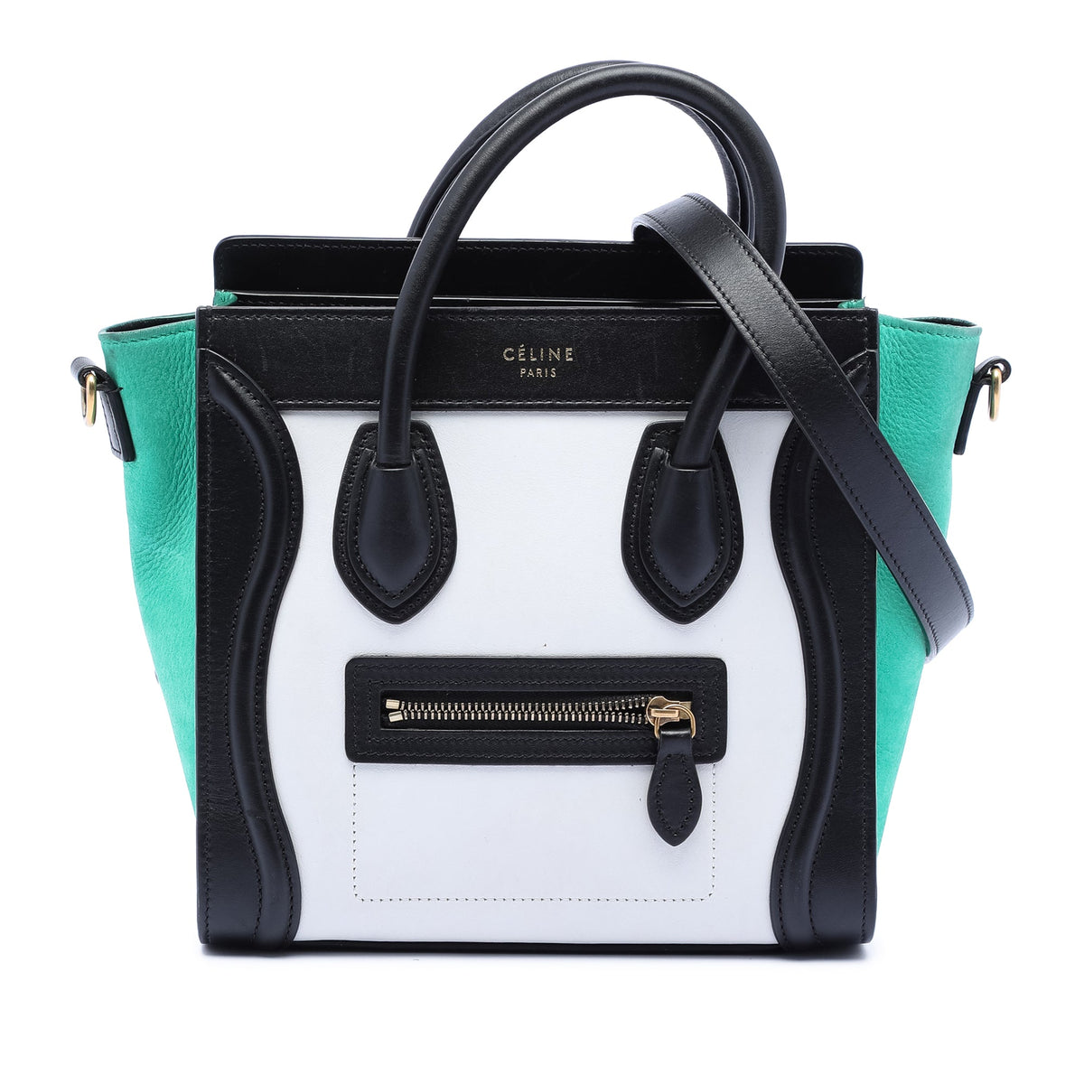 Celine Nano Tricolor Leather Luggage Tote