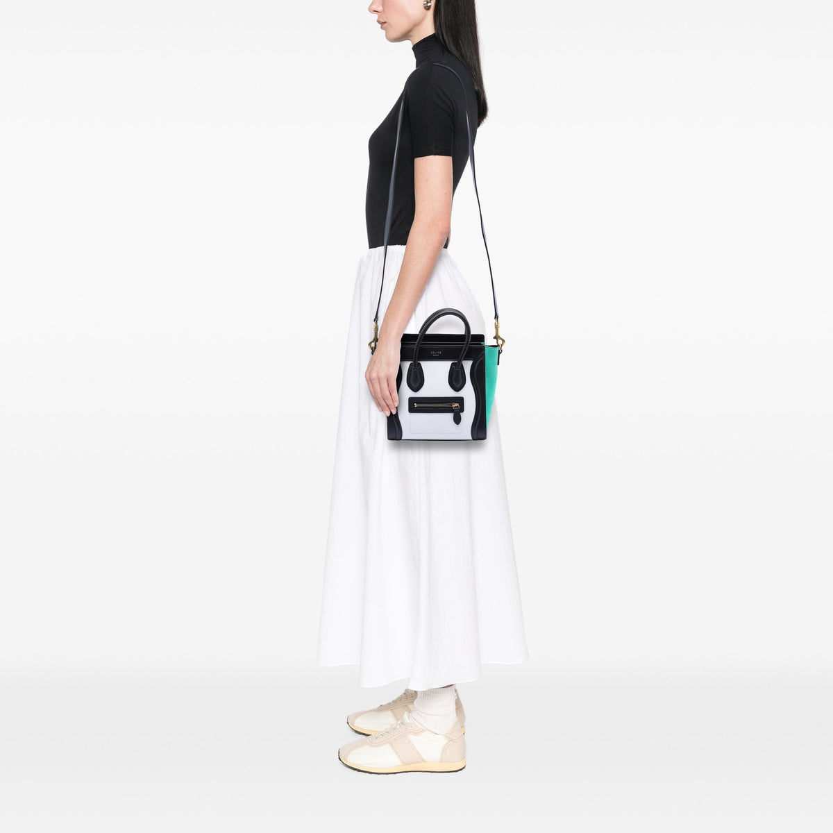 Celine Nano Tricolor Leather Luggage Tote