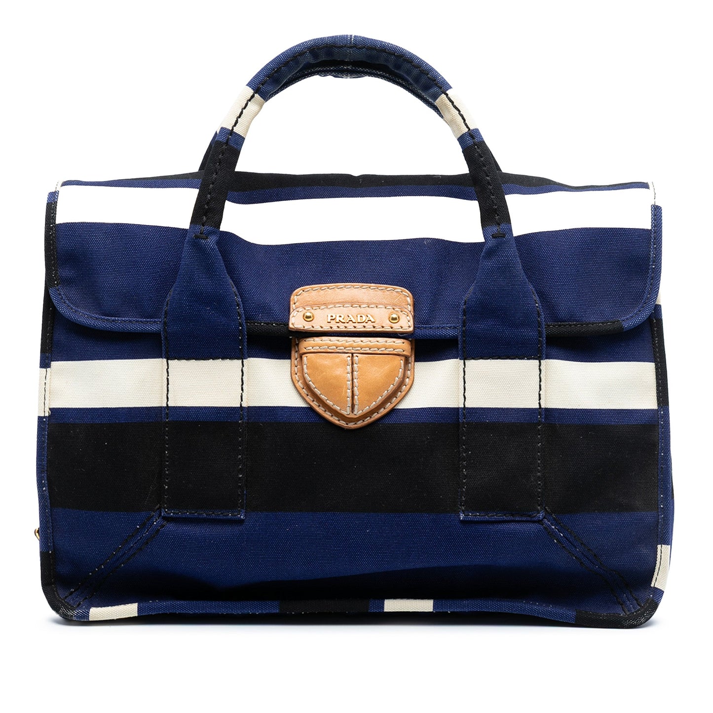 Prada Canvas Canapa Pattina Satchel