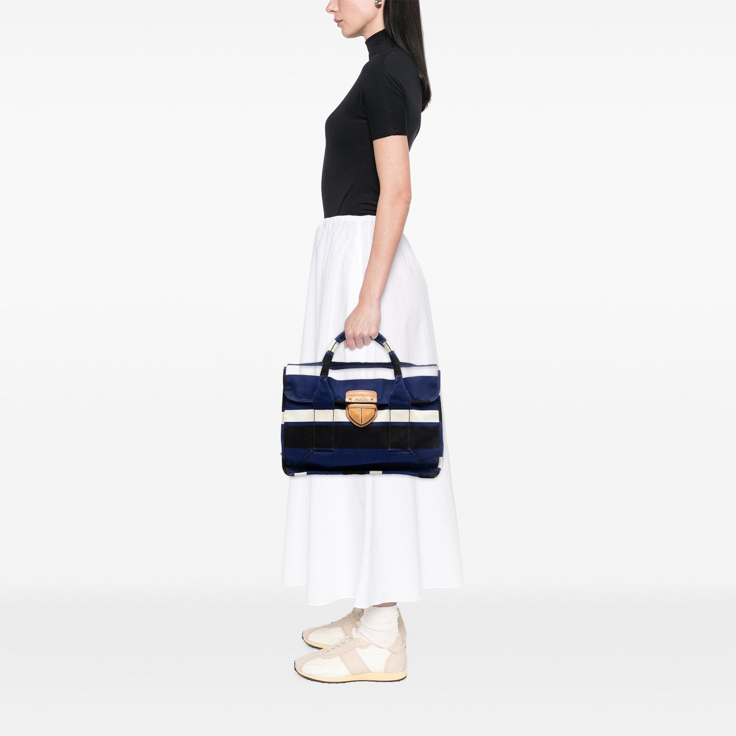 Prada Canvas Canapa Pattina Satchel