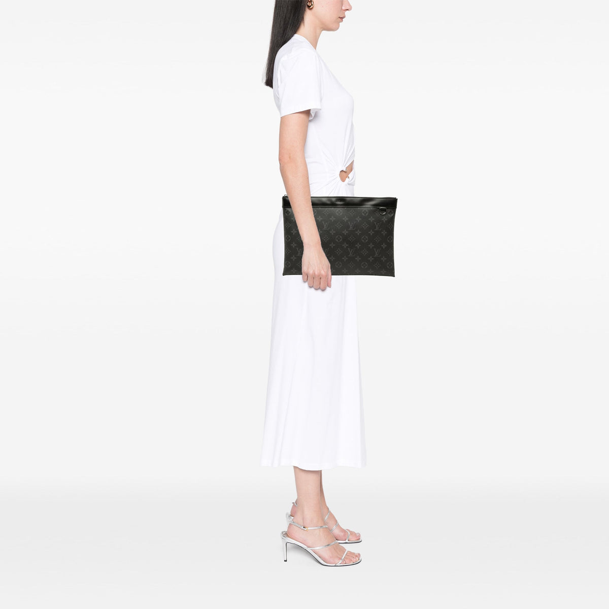 Louis Vuitton Monogram Eclipse Discovery Pochette GM — Black
