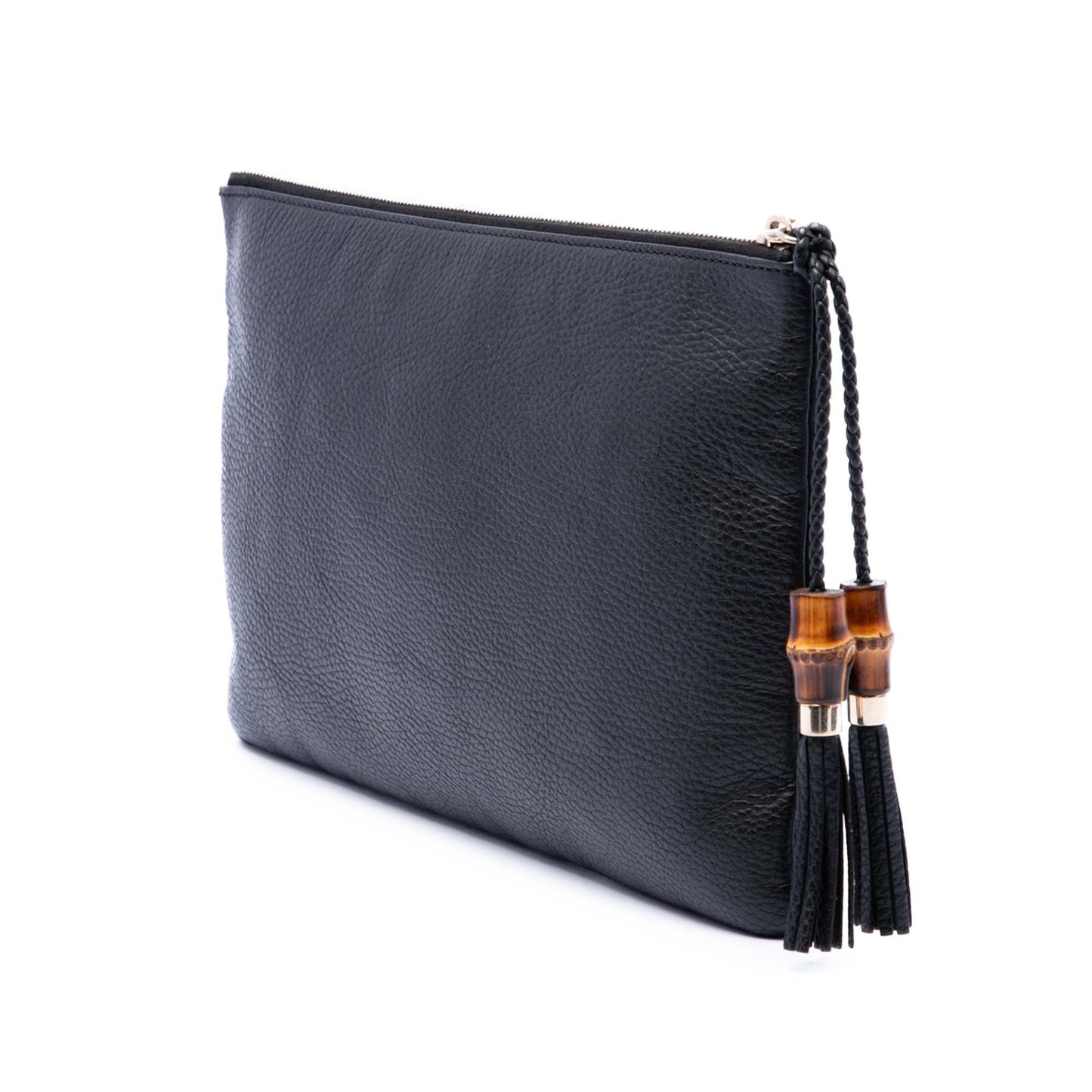 Gucci Calfskin Bamboo Tassel Clutch