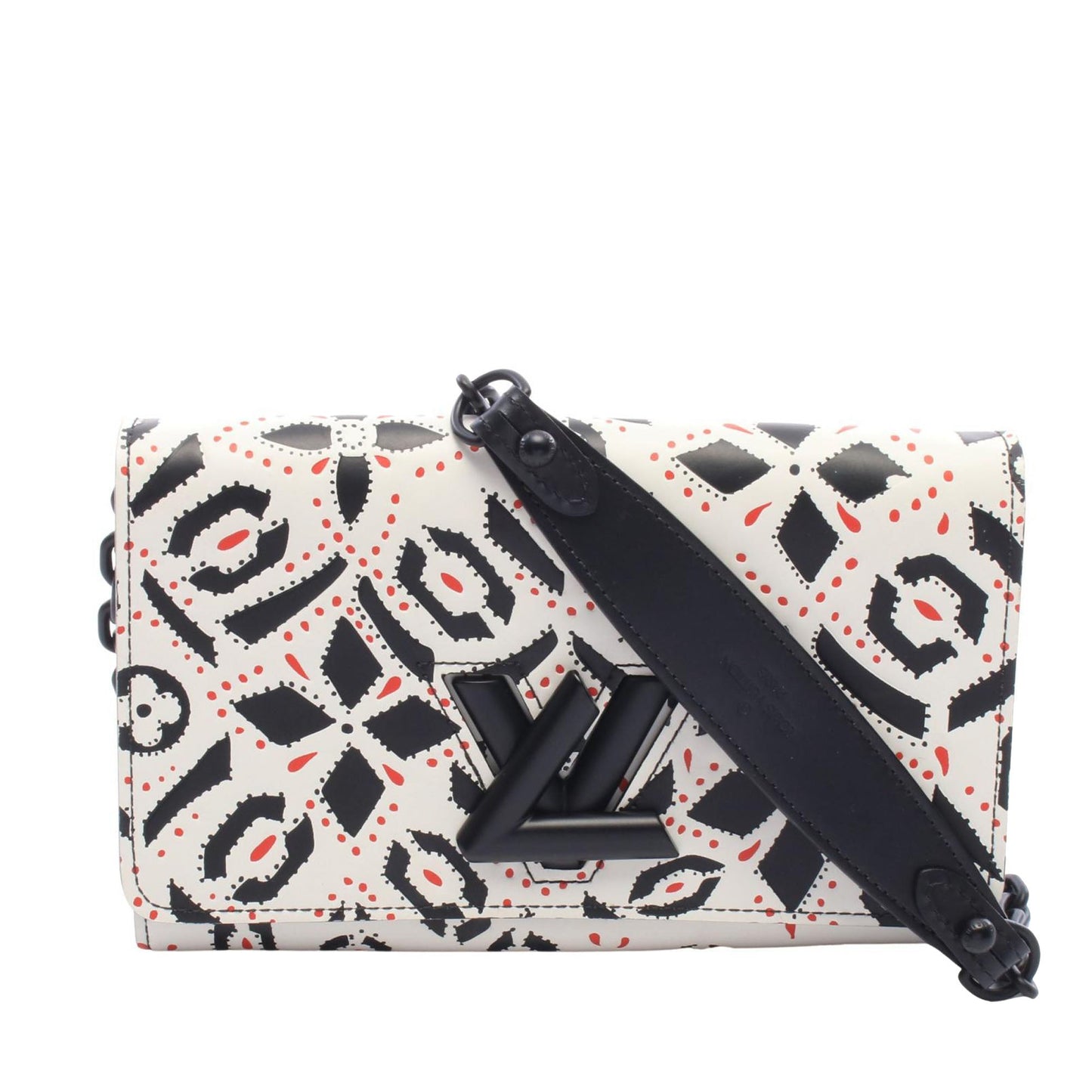 Louis Vuitton Graphic Print Calfskin Twist Wallet on Chain