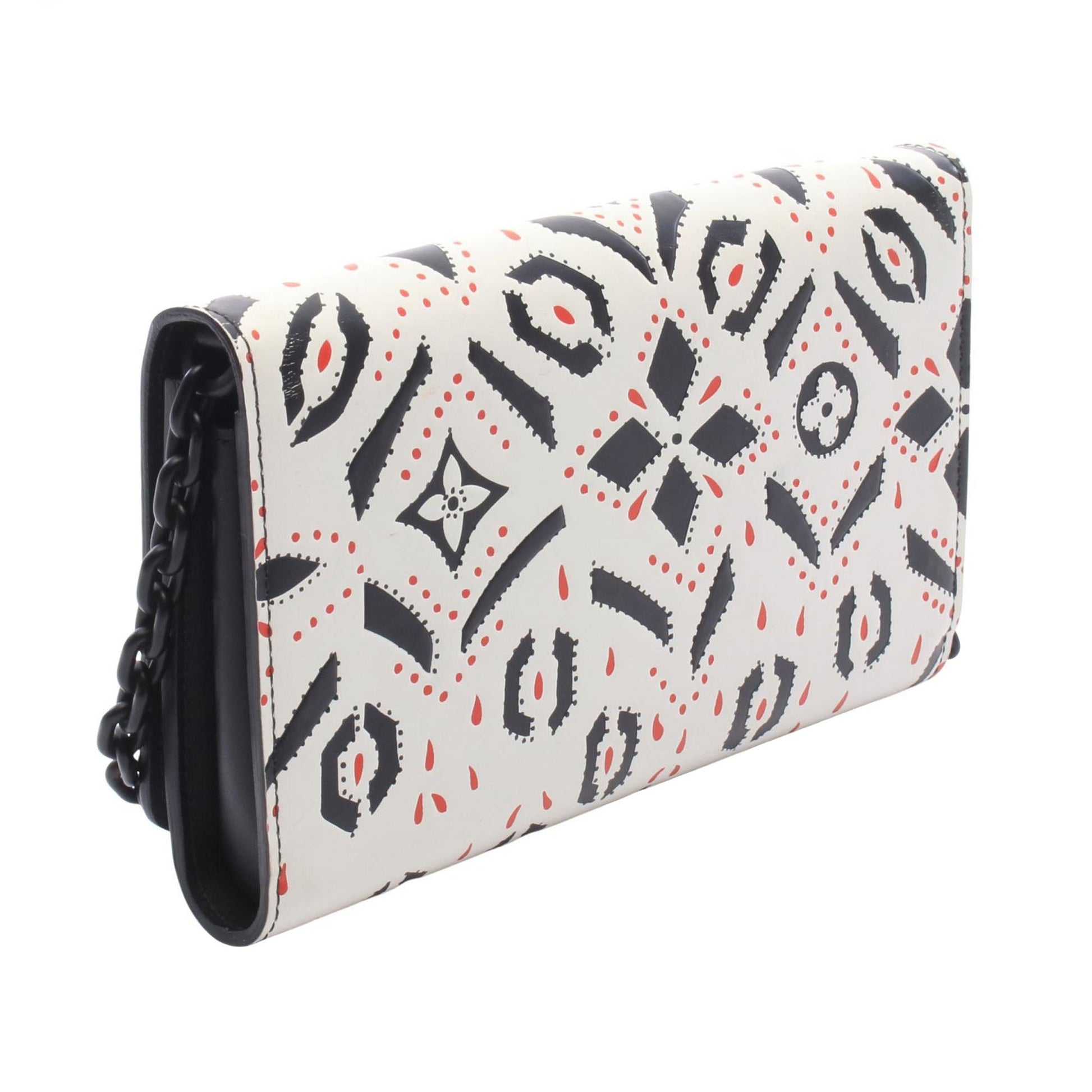 Louis Vuitton Graphic Print Calfskin Twist Wallet on Chain