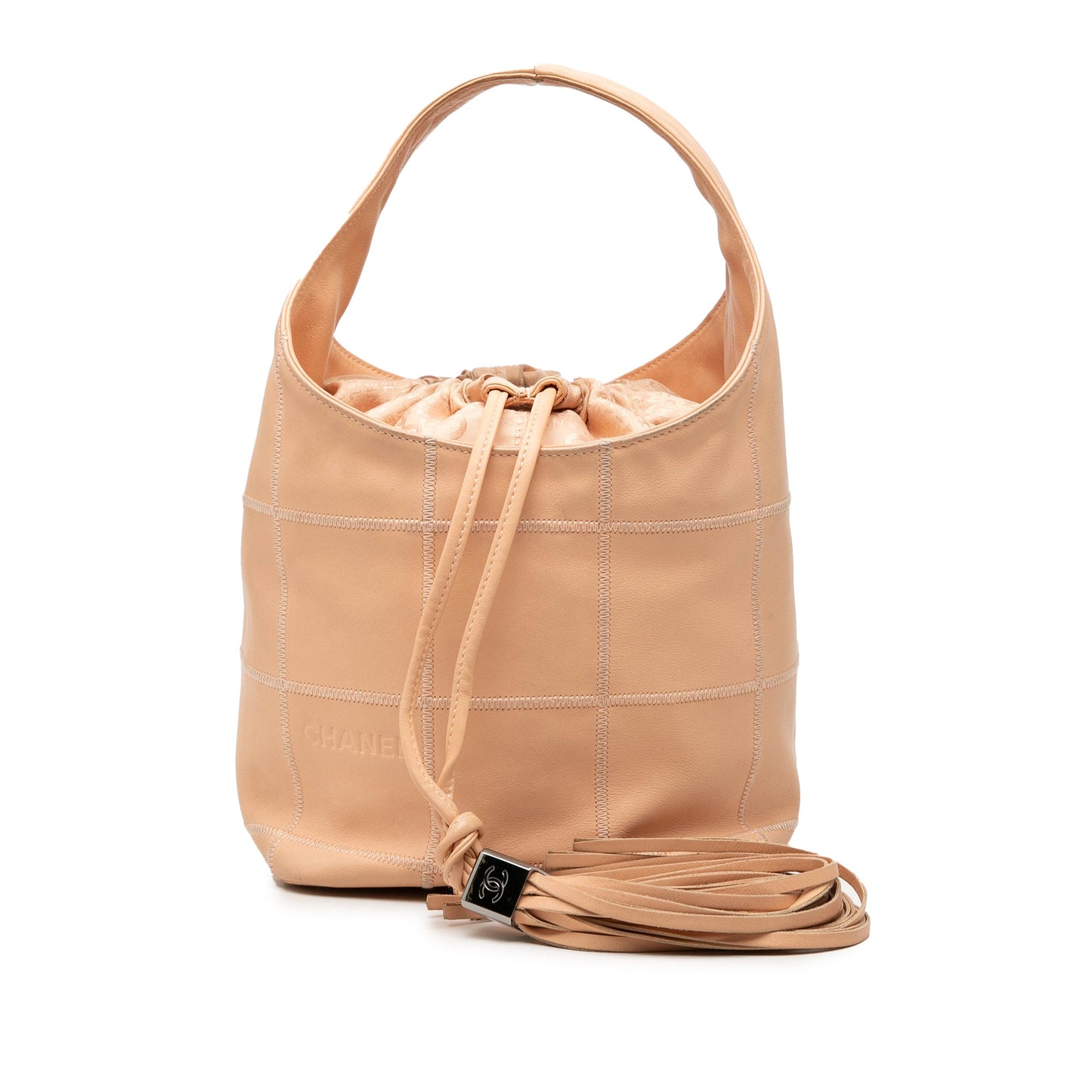 Chanel Calfskin Square Stitch Tassel Hobo