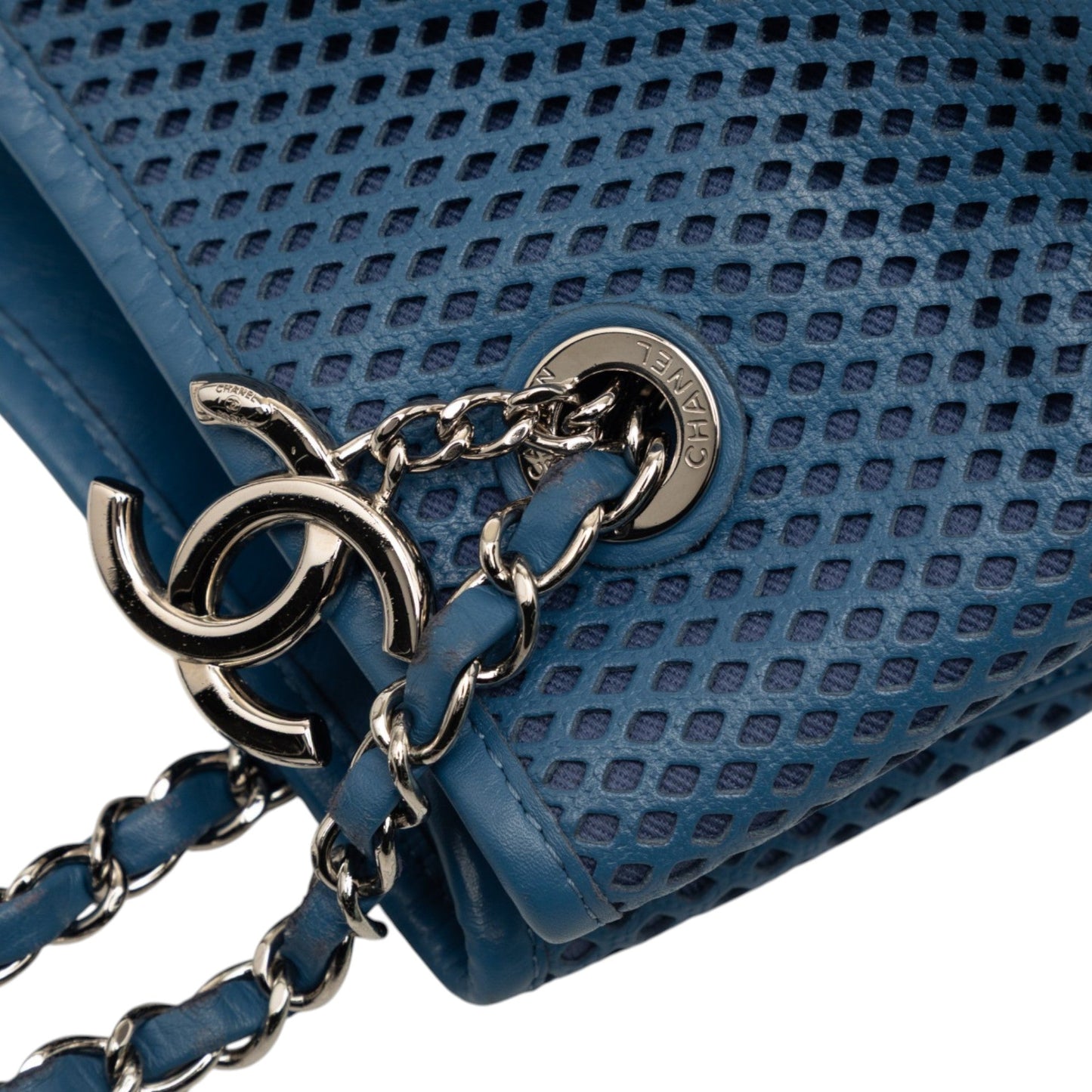 Perforated Calfskin Up In The Air North South Tote