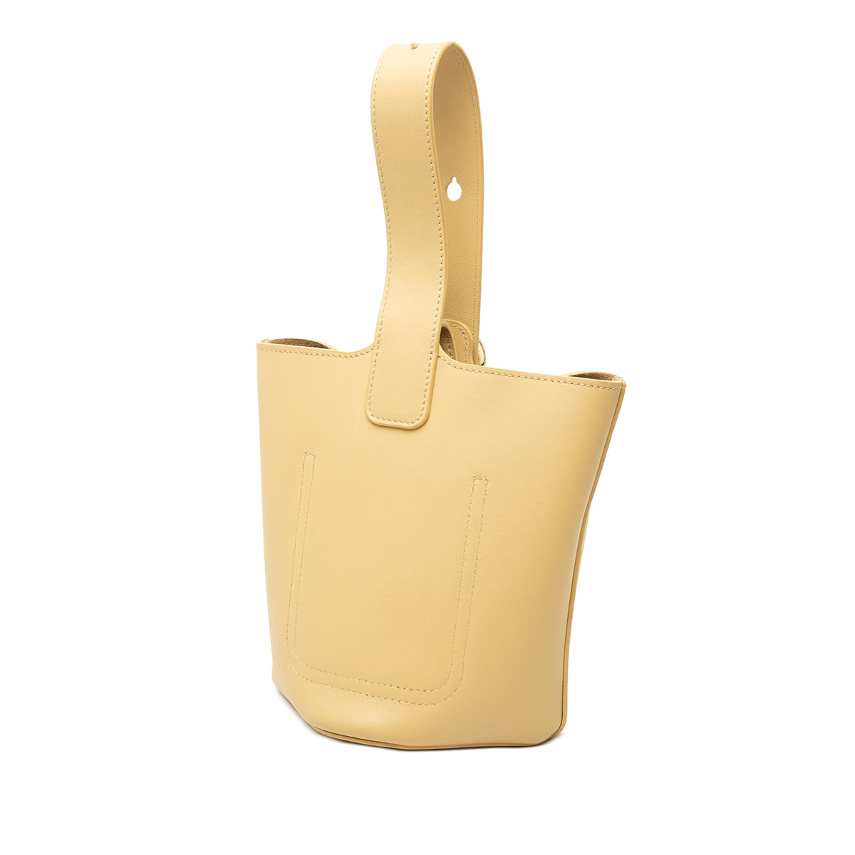 LOEWE Mini Calfskin Pebble Bucket Bag — Yellow