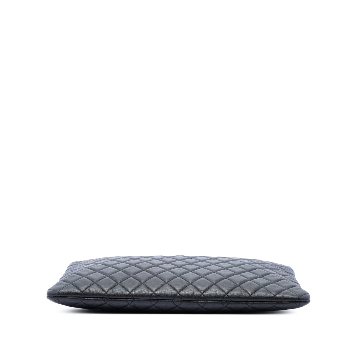 Chanel Large Quilted Caviar Boy O Case Clutch — Black
