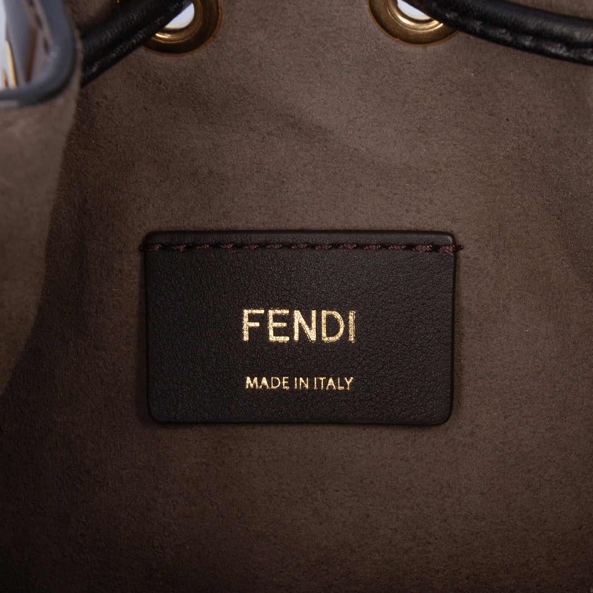 Fendi Mini FF 1974 Embossed Leather Mon Tresor Bucket Bag