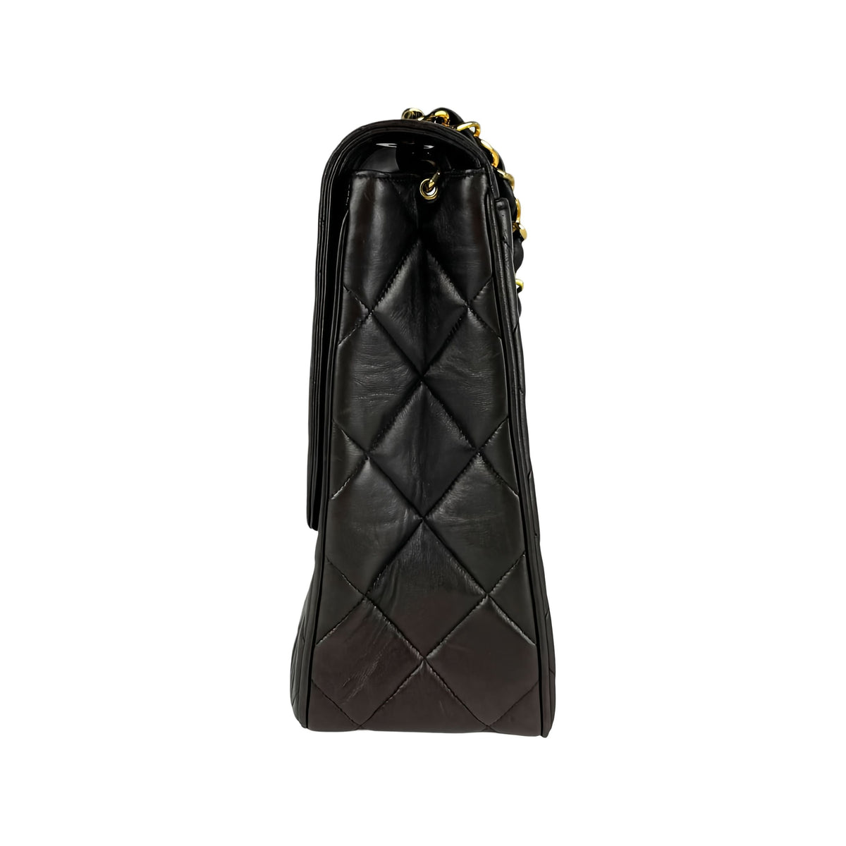 Chanel XL CC Quilted Lambskin Square Single Flap — Black