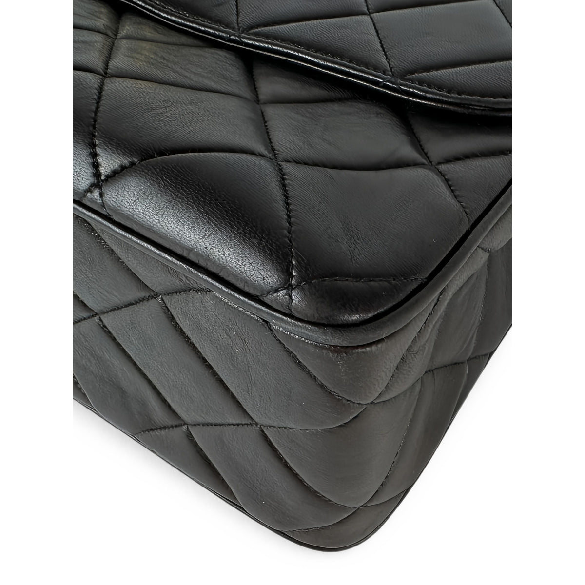 Chanel XL CC Quilted Lambskin Square Single Flap — Black
