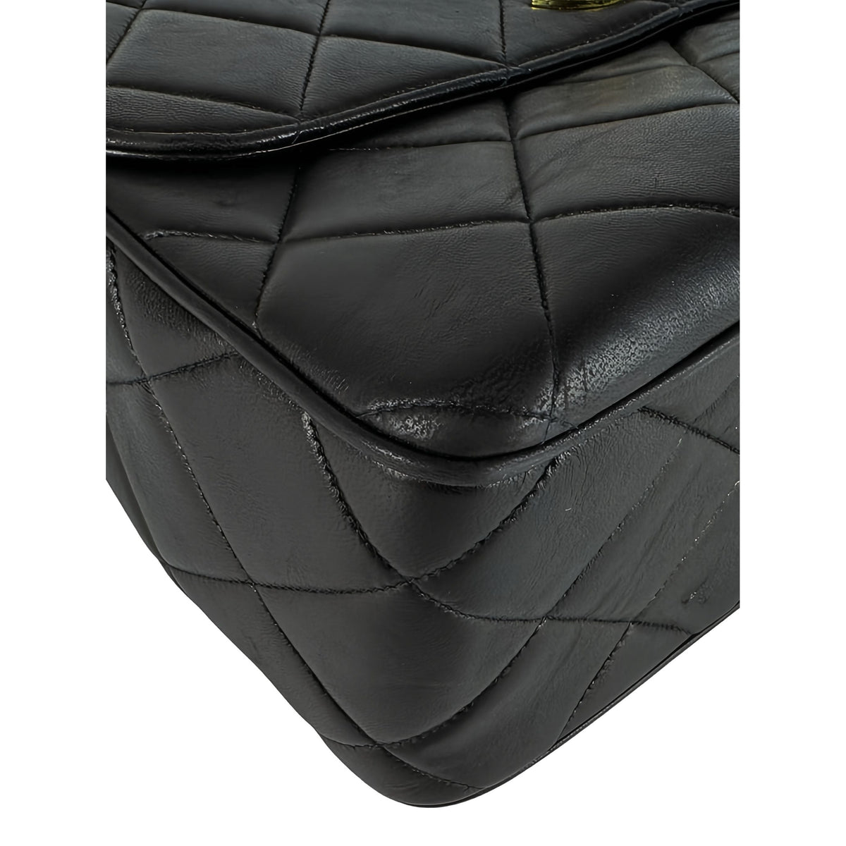 Chanel XL CC Quilted Lambskin Square Single Flap — Black