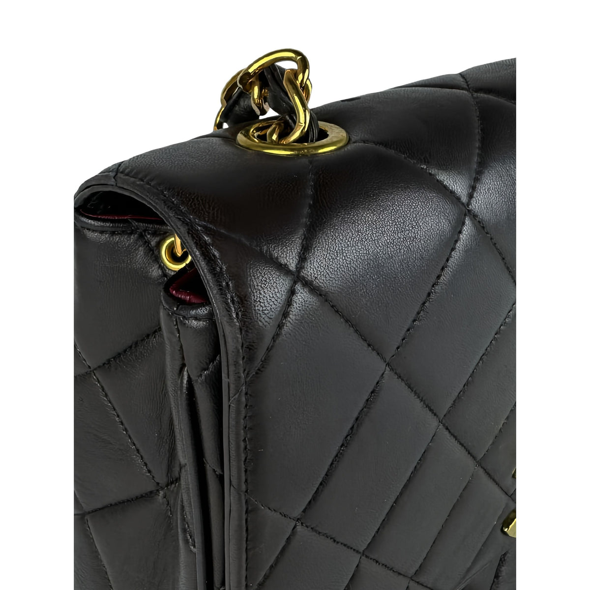 Chanel XL CC Quilted Lambskin Square Single Flap — Black