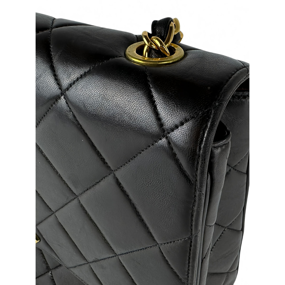 Chanel XL CC Quilted Lambskin Square Single Flap — Black