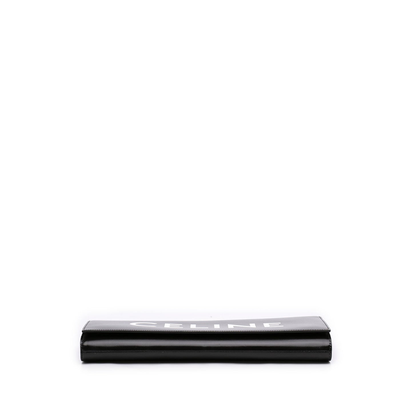 Celine Leather Asymmetric Logo Clutch