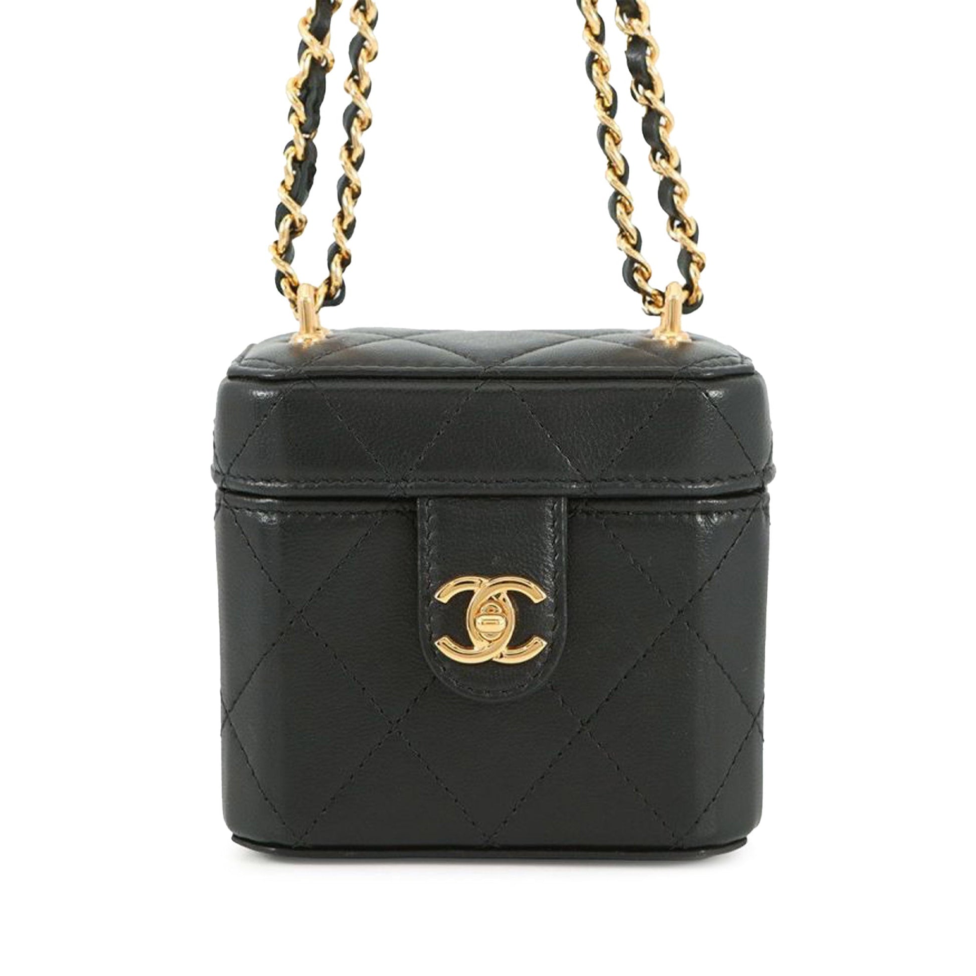 Chanel Mini CC Quilted Lambskin Vanity Case with Chain