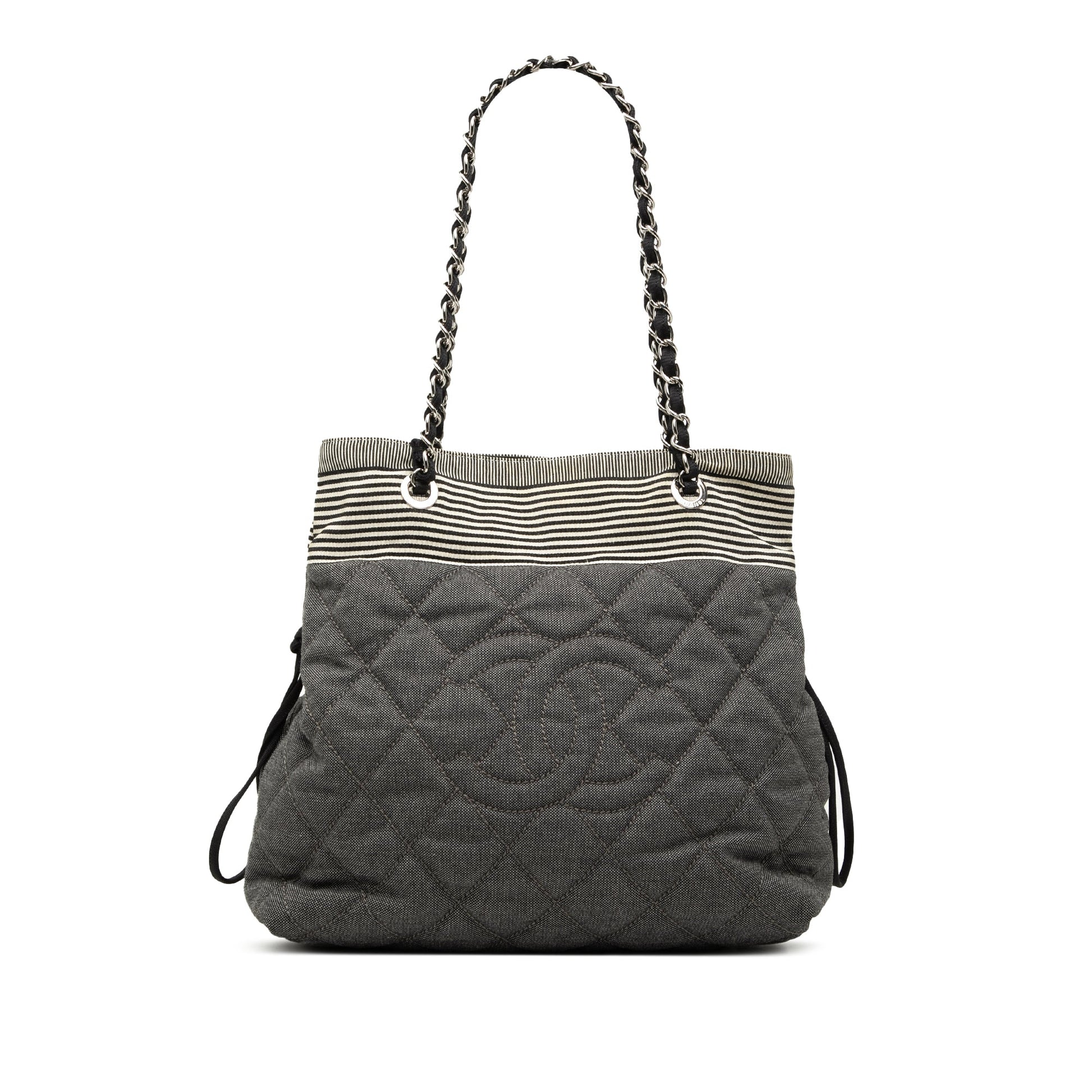 Chanel CC Quilted Denim Bonbon Tote