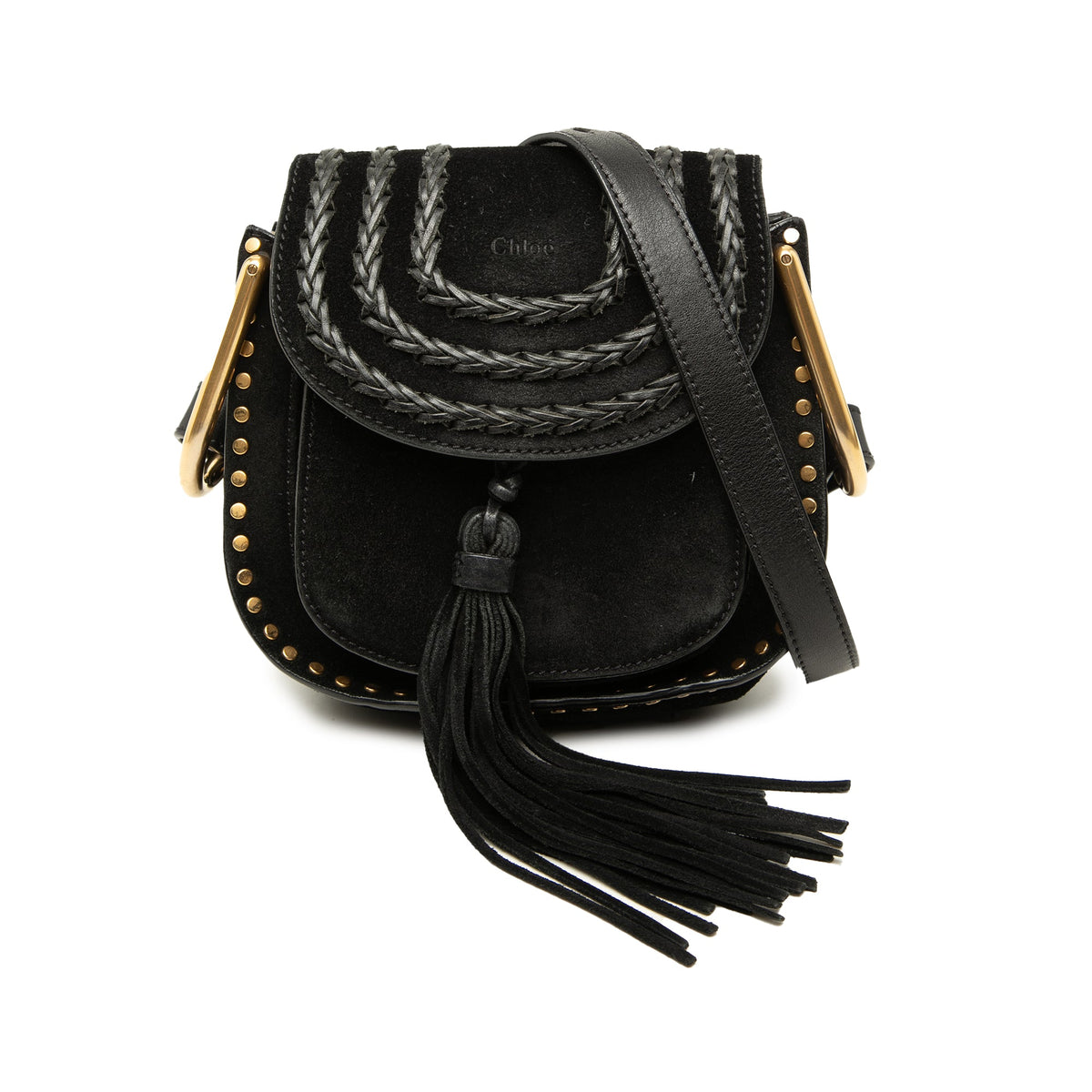 Chloé Small Suede Braided Hudson Crossbody