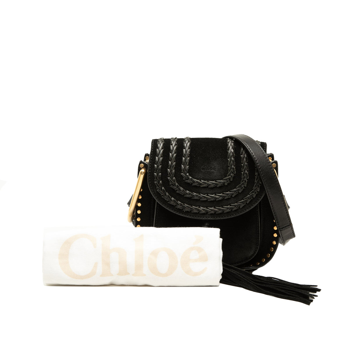 Chloé Small Suede Braided Hudson Crossbody