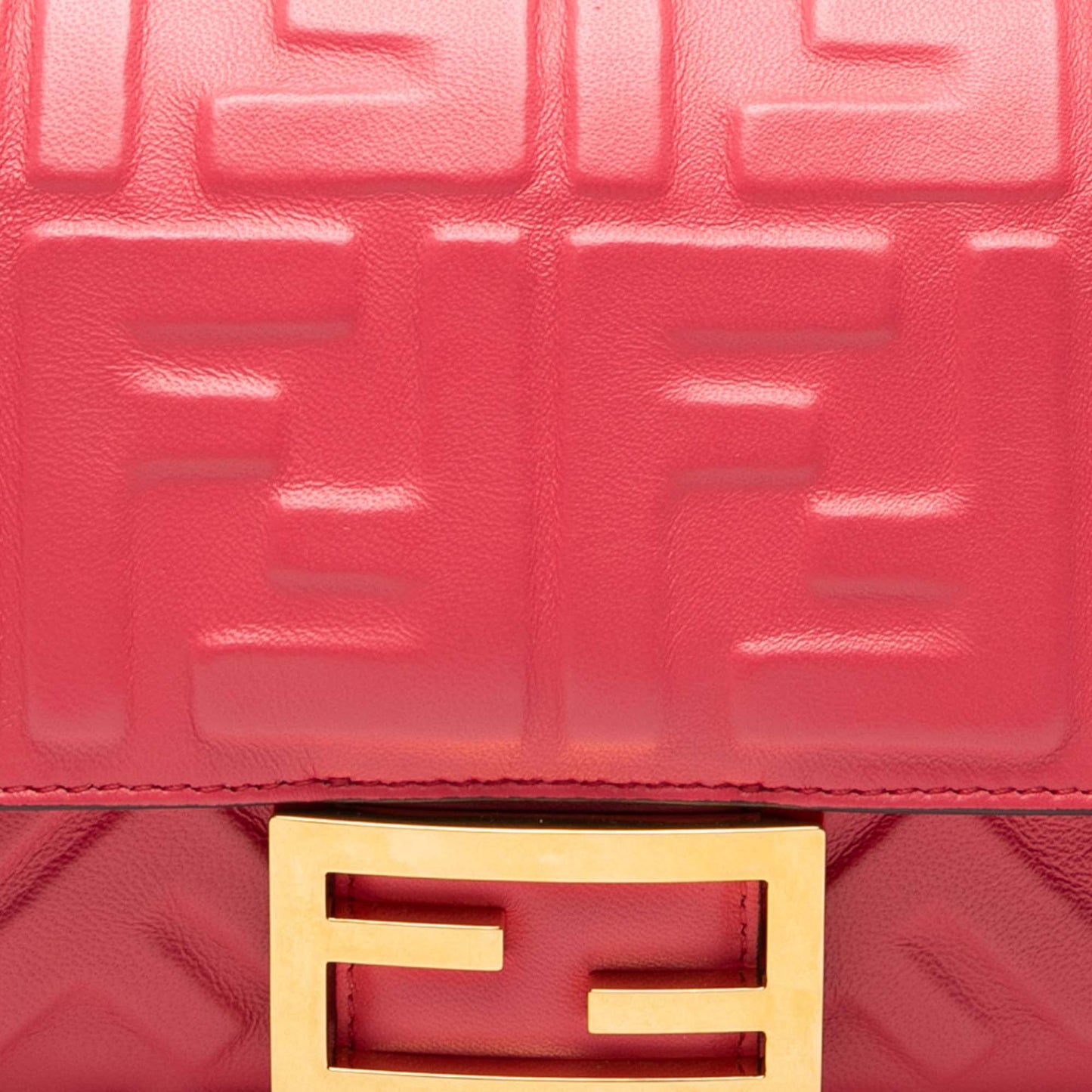 Fendi Zucca Embossed Leather Baguette Satchel