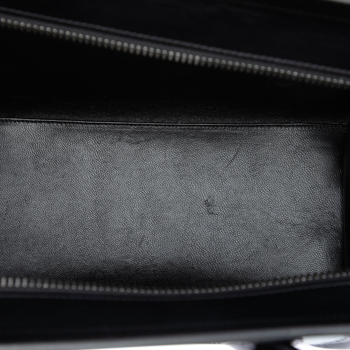Celine Micro Tricolor Pony Hair Luggage Tote — Blue