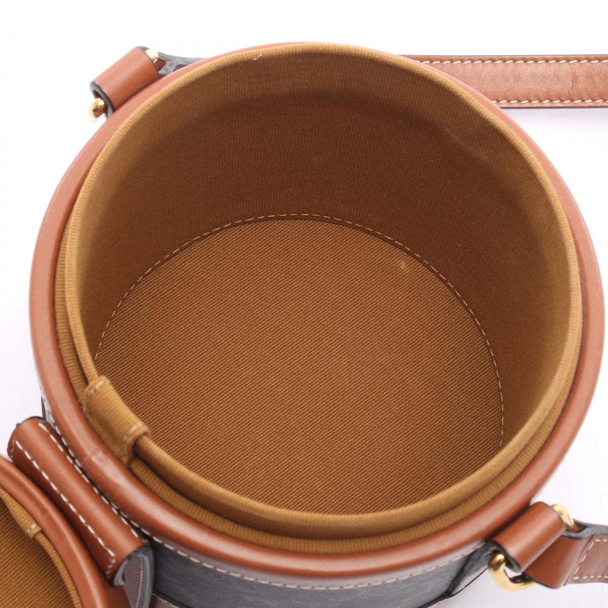 Celine Small Triomphe Coated Canvas Tambour Crossbody