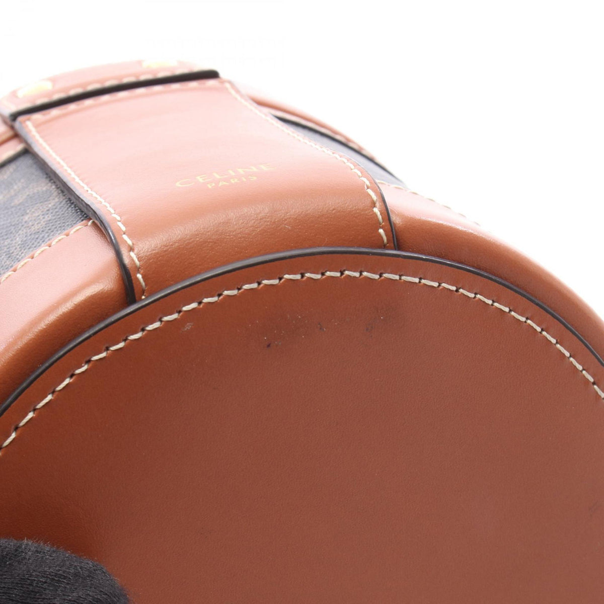 Celine Small Triomphe Coated Canvas Tambour Crossbody