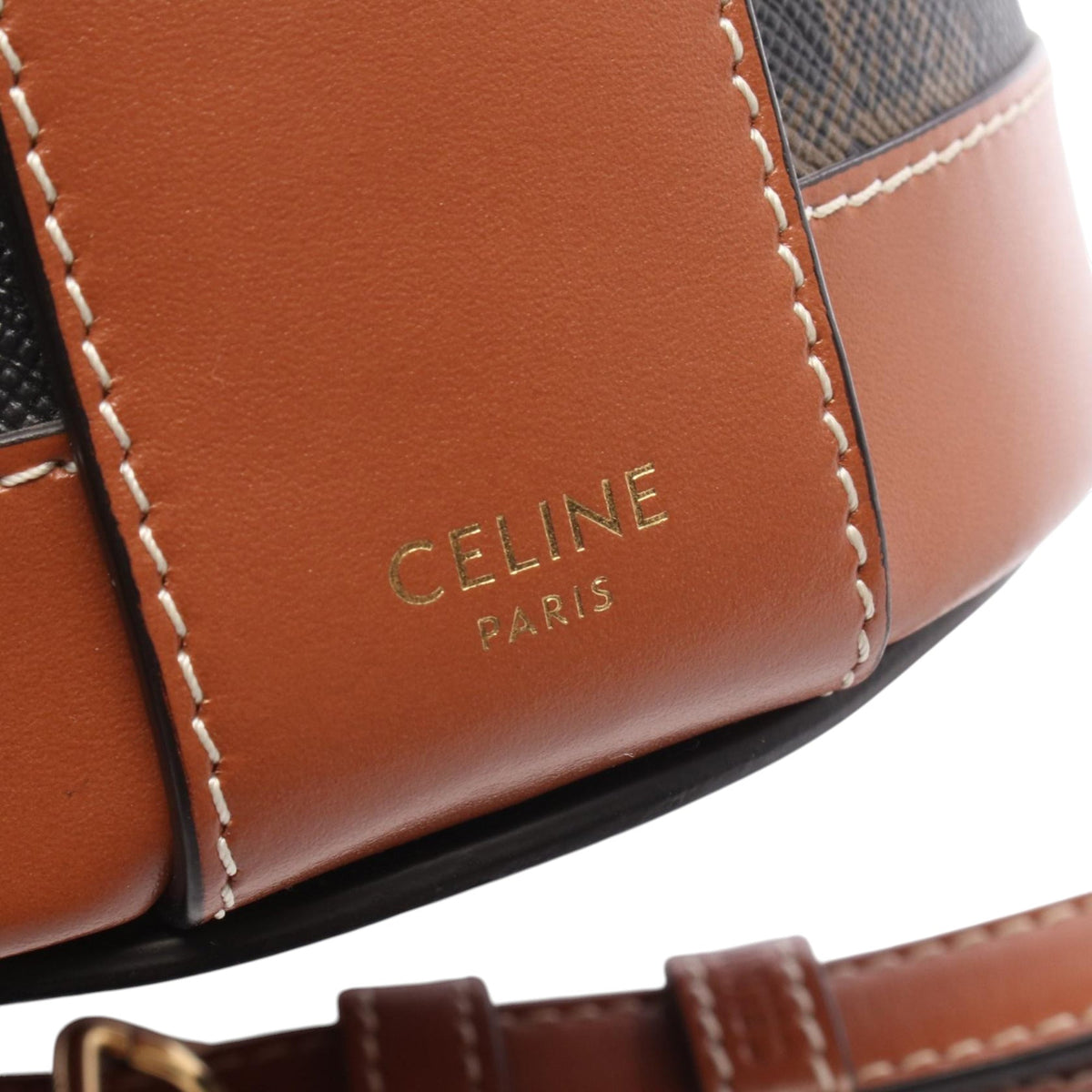Celine Small Triomphe Coated Canvas Tambour Crossbody
