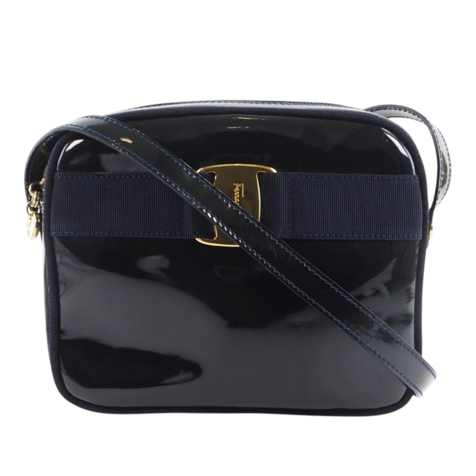 Ferragamo Patent Vara Crossbody