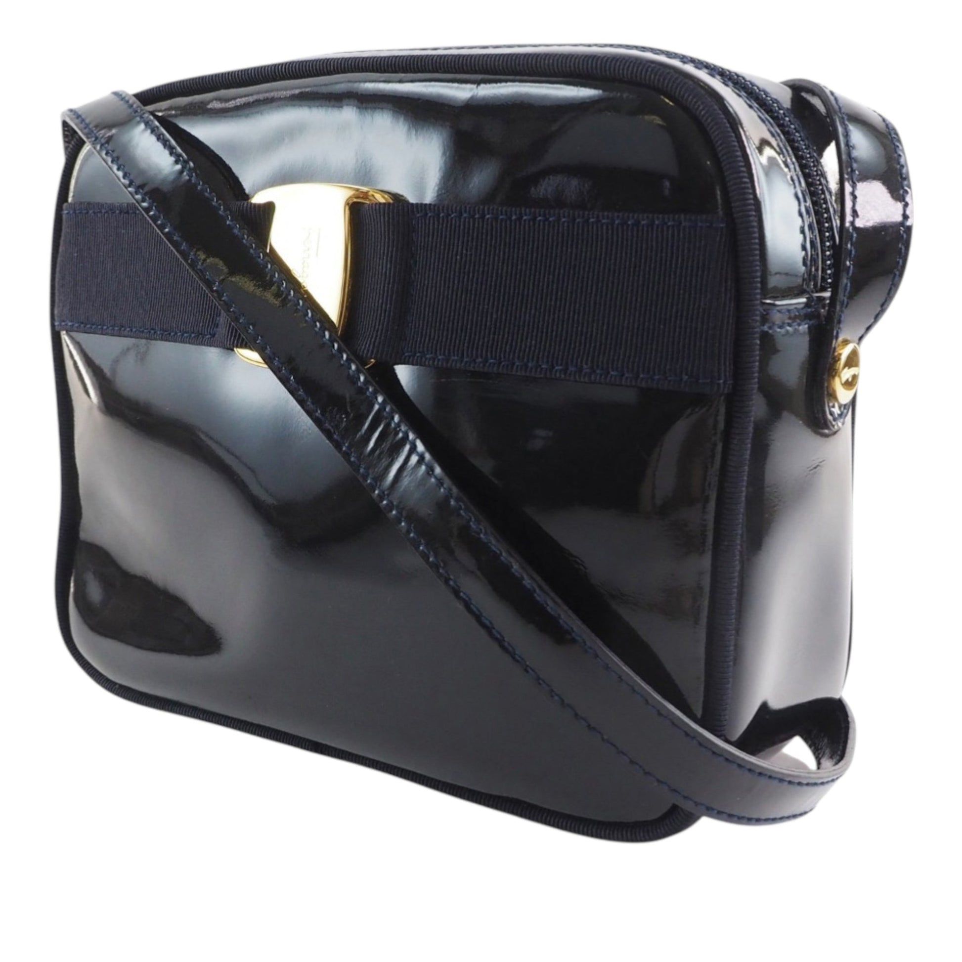 Ferragamo Patent Vara Crossbody