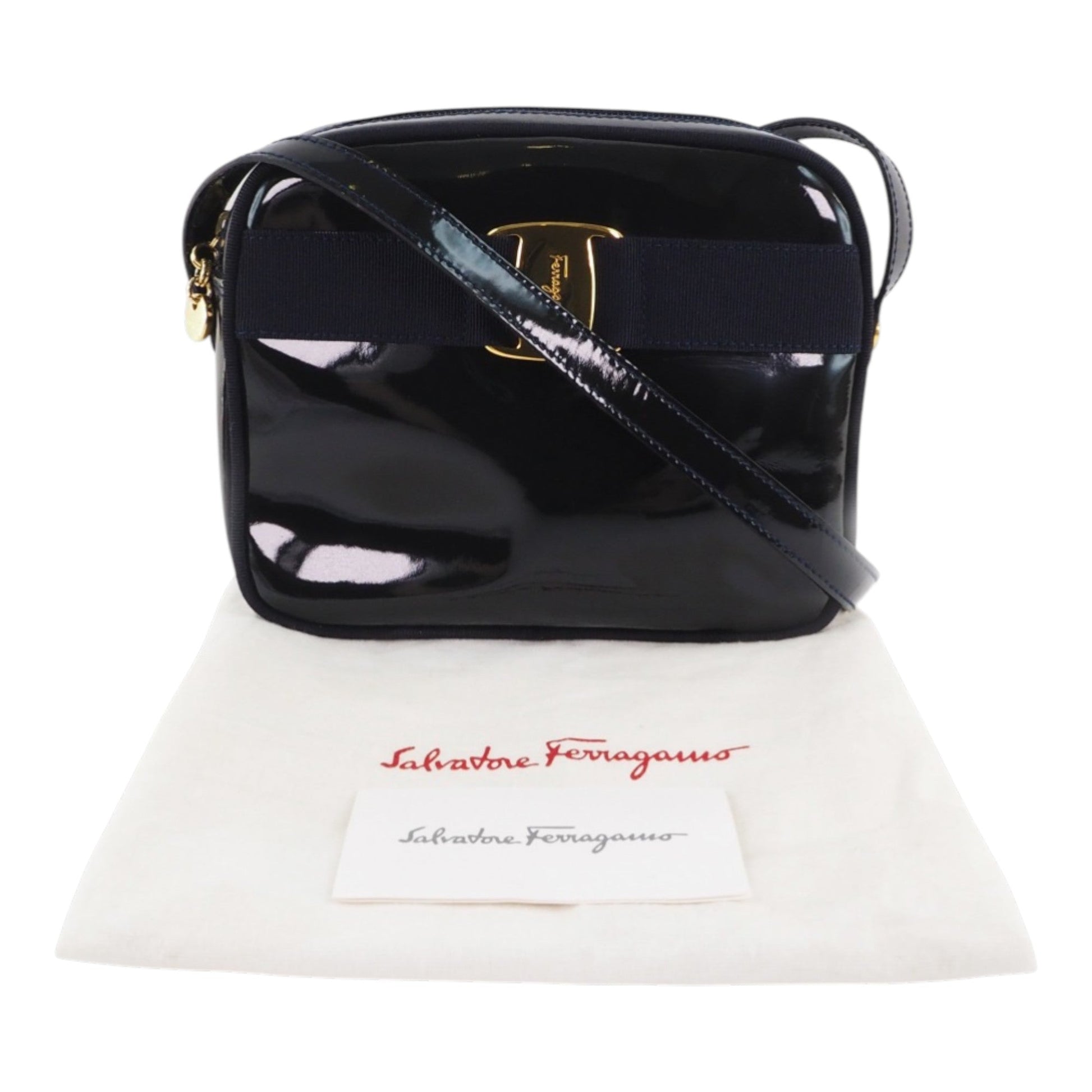 Ferragamo Patent Vara Crossbody