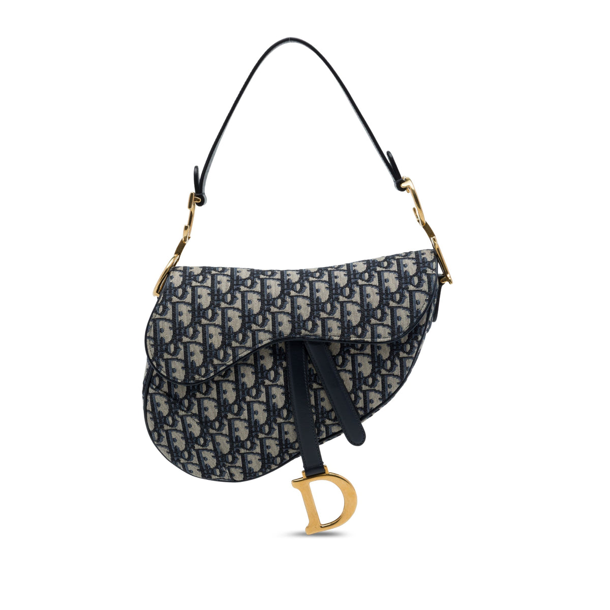 Dior Oblique Canvas Saddle Bag — Blue