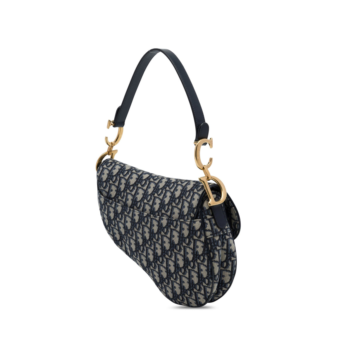 Dior Oblique Canvas Saddle Bag — Blue
