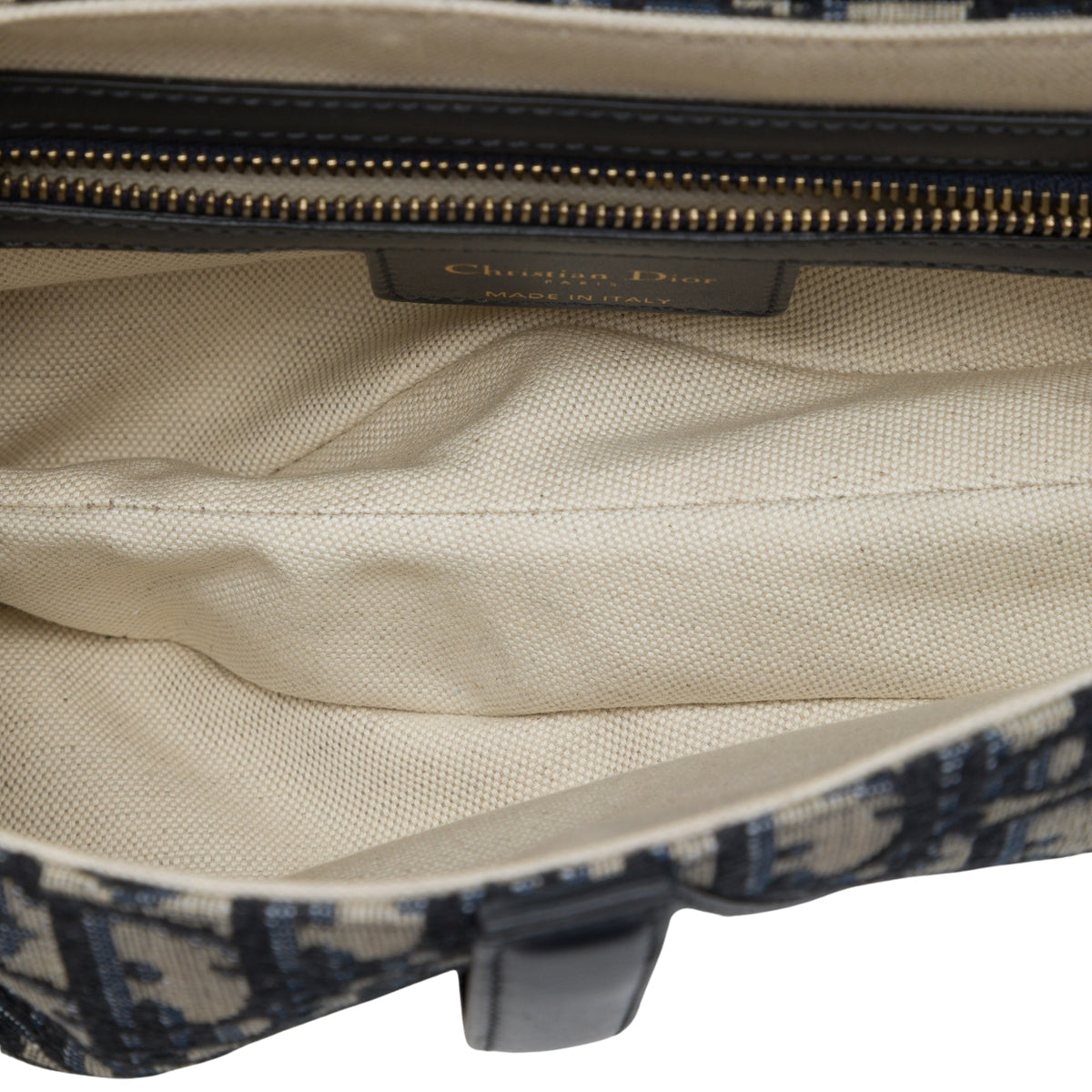 Dior Oblique Canvas Saddle Bag — Blue