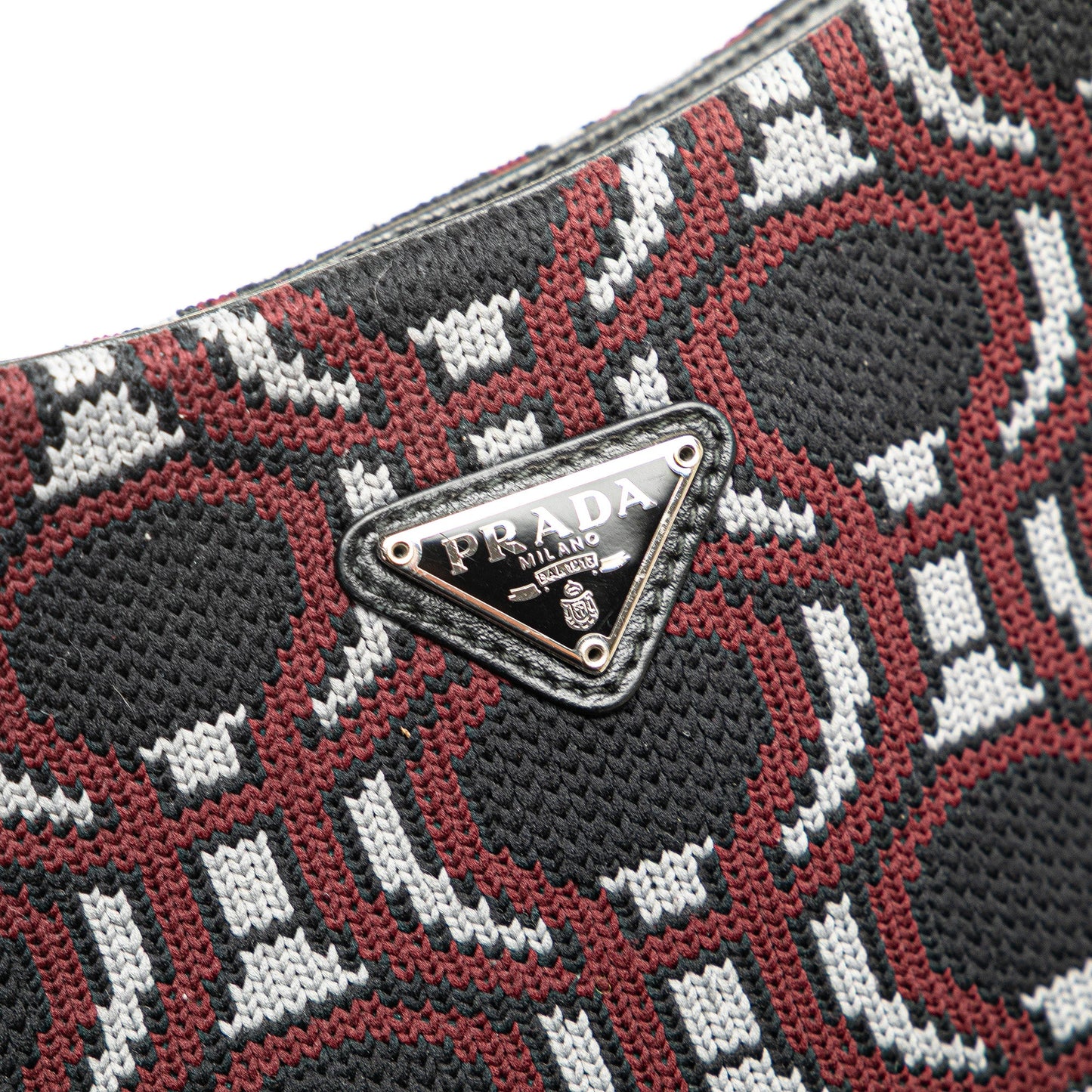 Prada Jacquard Knit Cleo Shoulder Bag