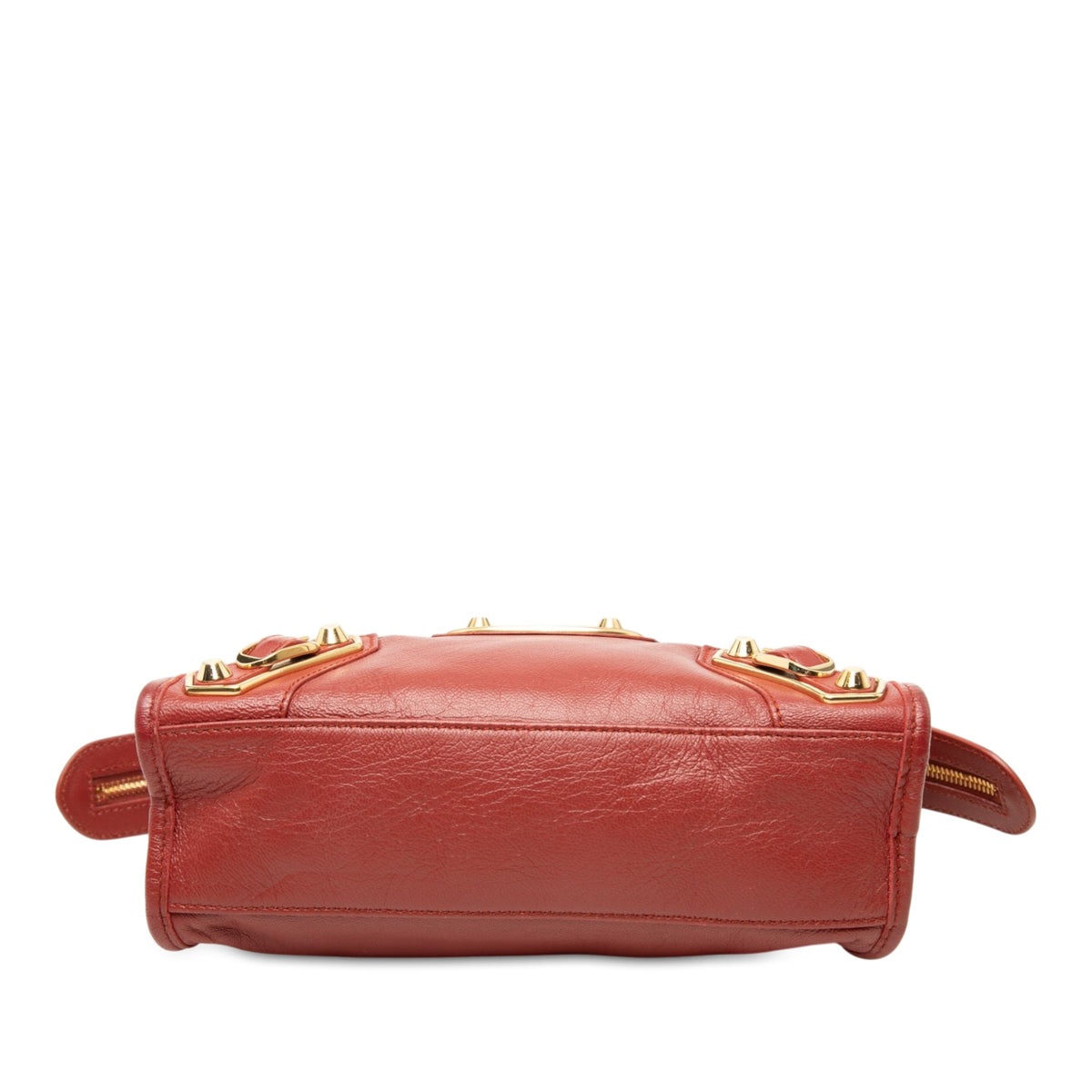 Balenciaga Mini Goatskin Motocross Classic Metallic Edge City Satchel