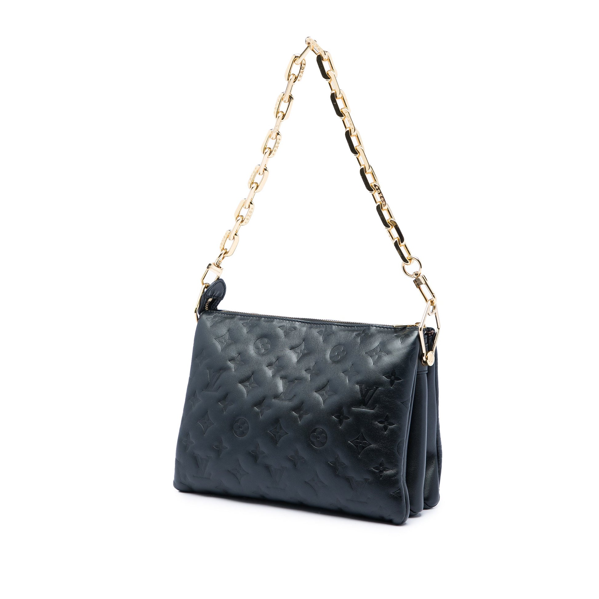 Louis Vuitton Monogram Embossed Puffy Lambskin Coussin PM
