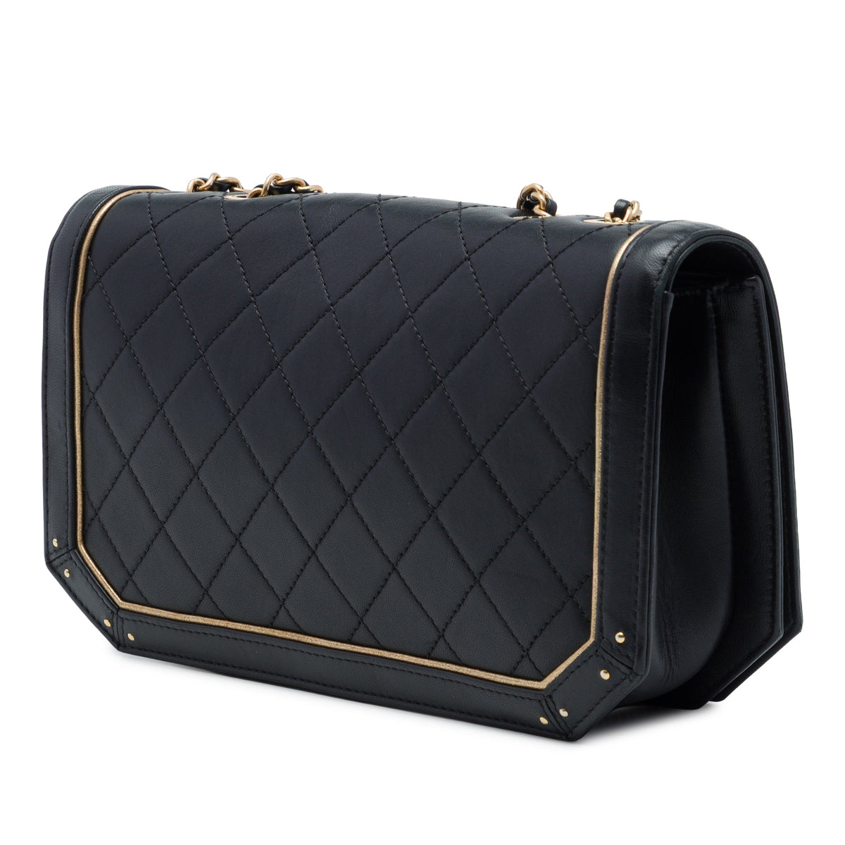 Chanel Medium Quilted Calfskin Octagon CC Clasp Flap