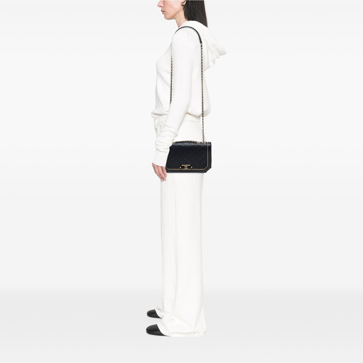 Chanel Medium Quilted Calfskin Octagon CC Clasp Flap