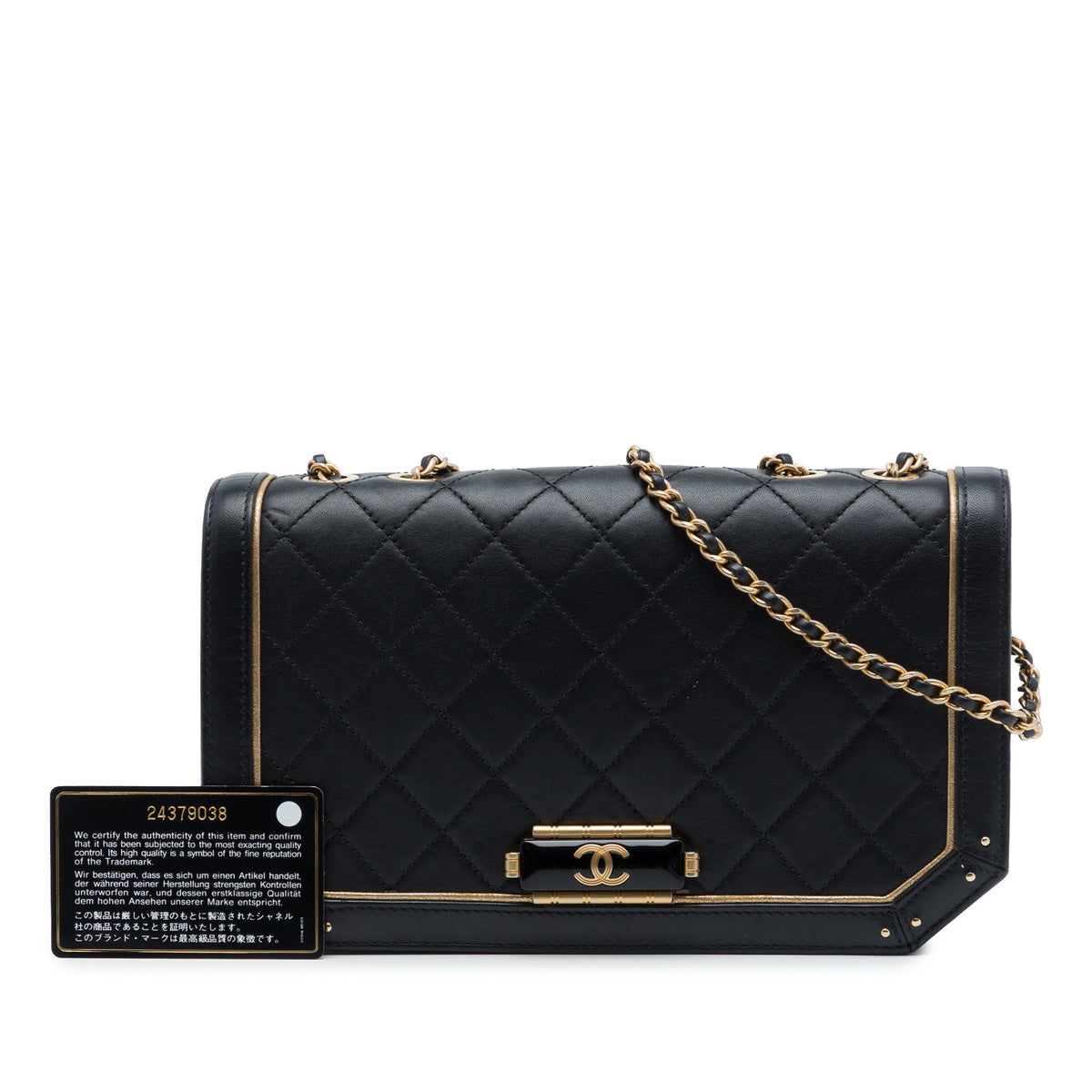 Chanel Medium Quilted Calfskin Octagon CC Clasp Flap