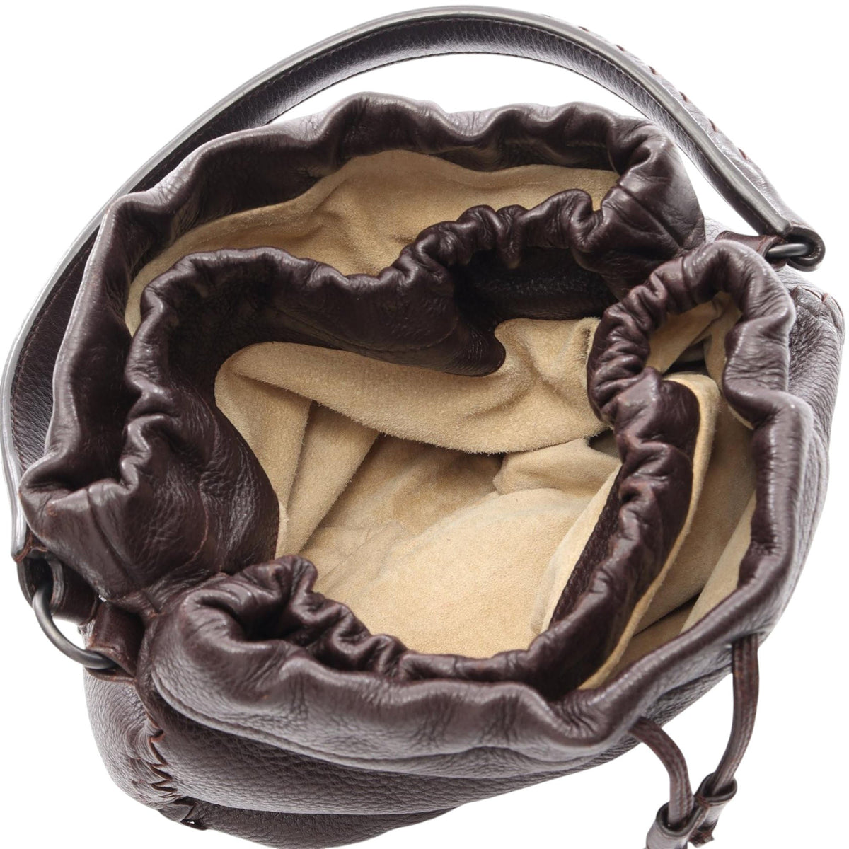 Bottega Veneta Intrecciato Trimmed Drawstring Handbag