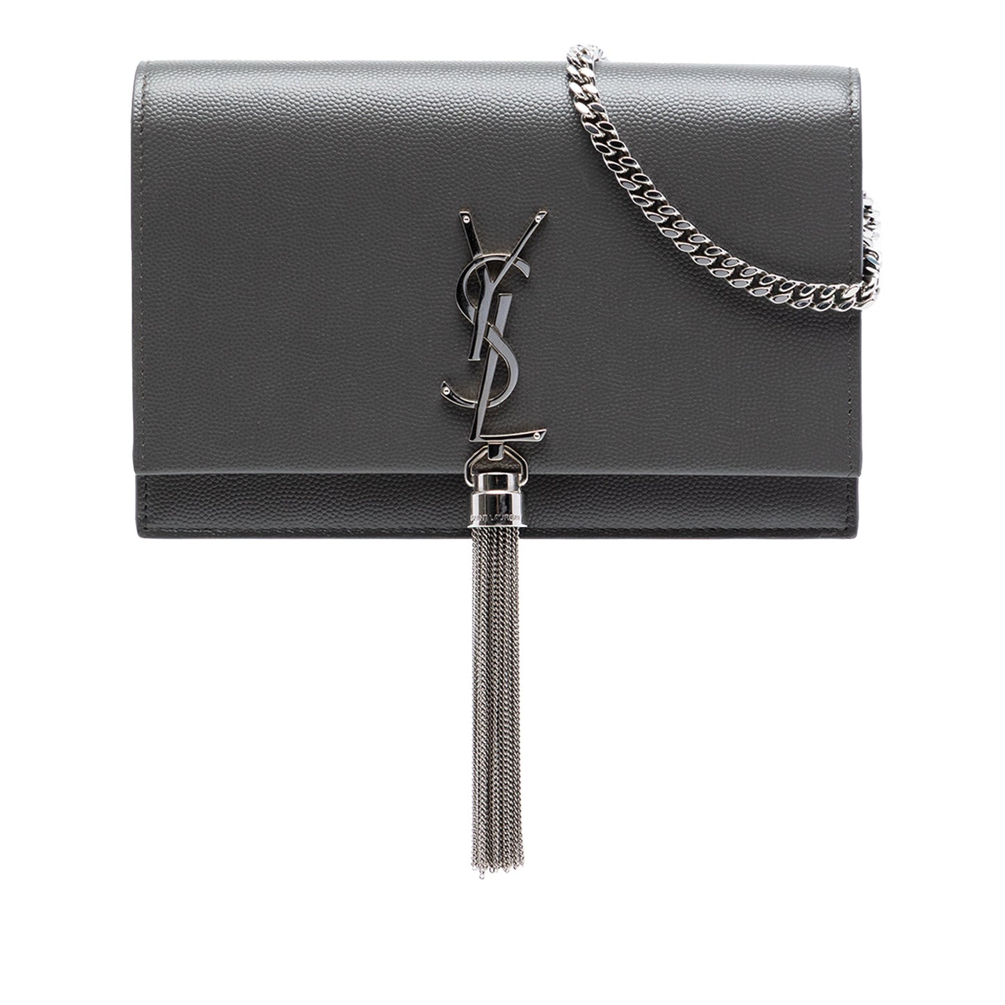 Saint Laurent Grain de Poudre Monogram Kate Tassel Wallet on Chain