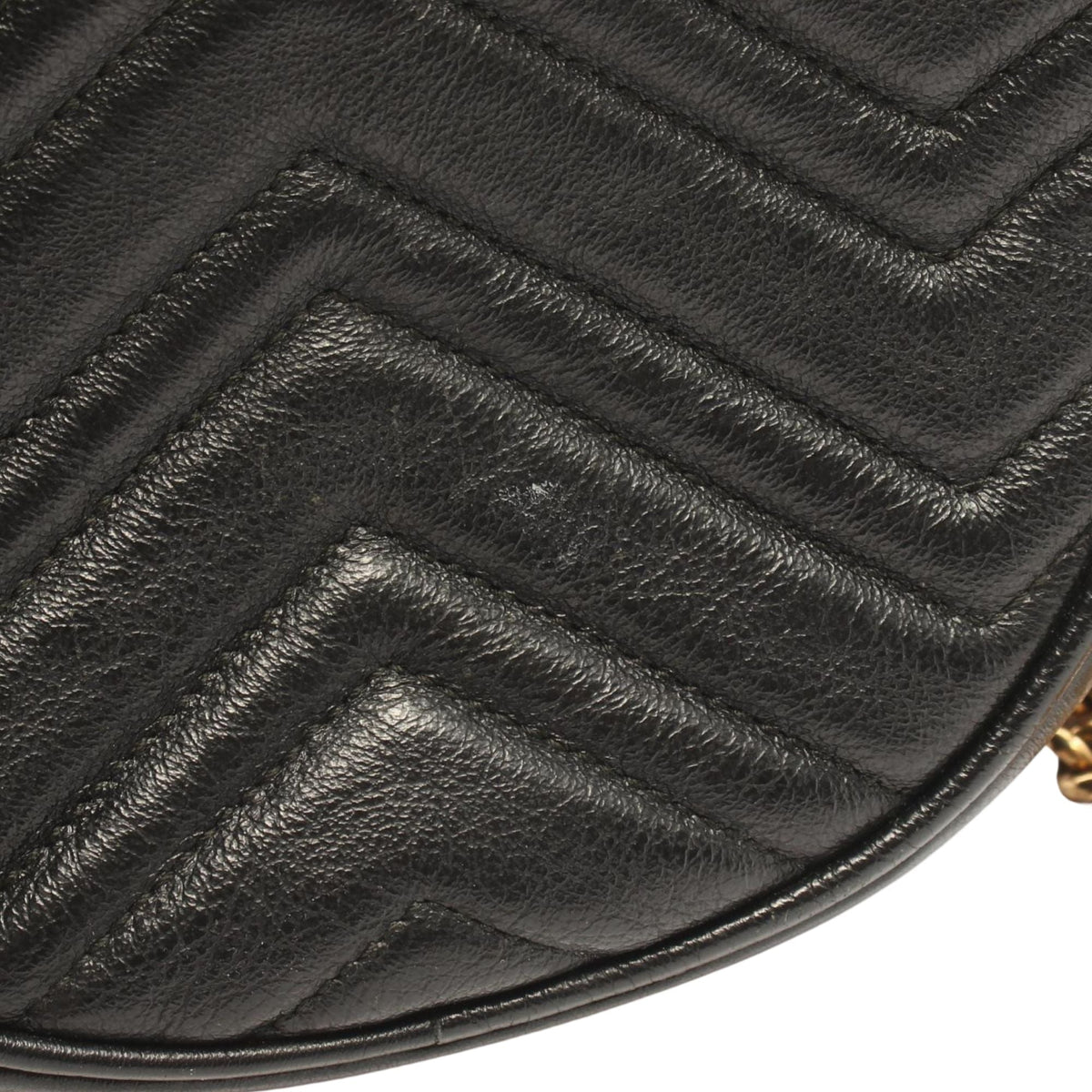 Gucci Mini GG Marmont Matelasse Calfskin Round Crossbody — Black
