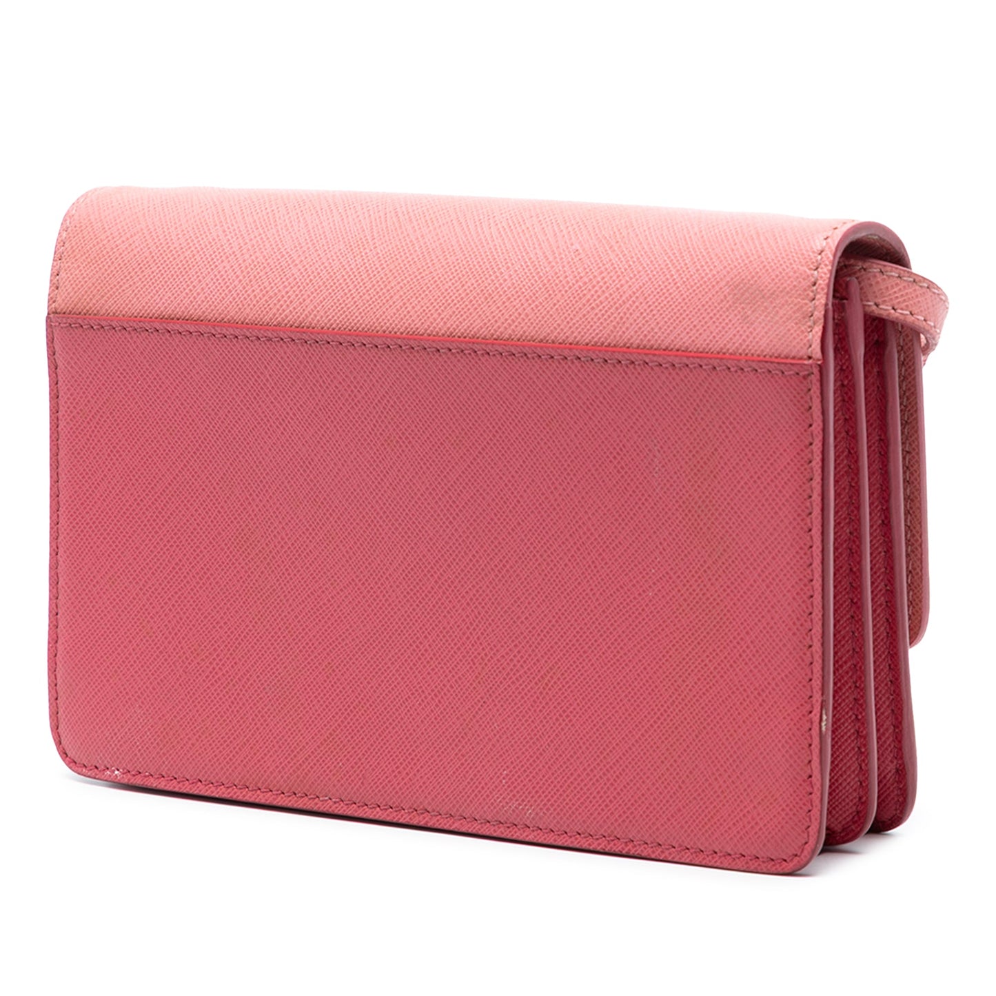 Prada Bicolor Saffiano Lux Wallet On Strap