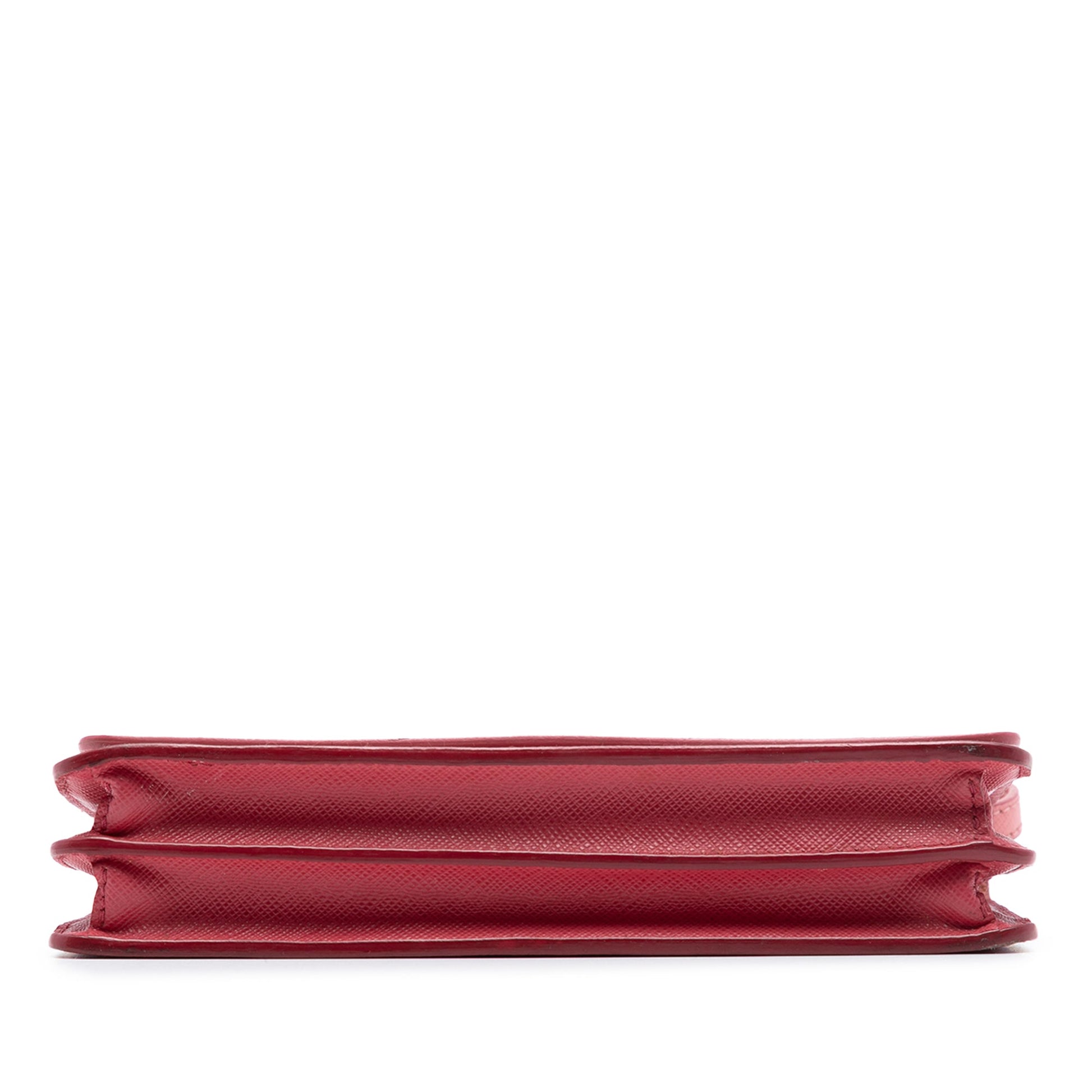 Prada Bicolor Saffiano Lux Wallet On Strap