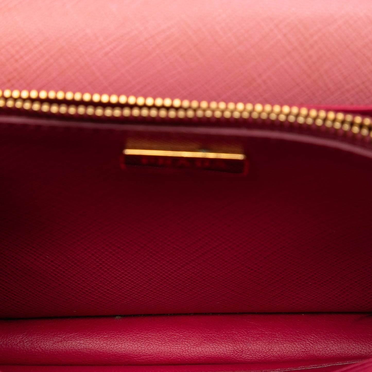 Prada Bicolor Saffiano Lux Wallet On Strap