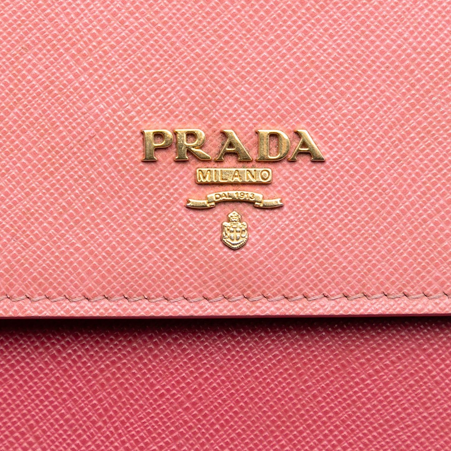 Prada Bicolor Saffiano Lux Wallet On Strap