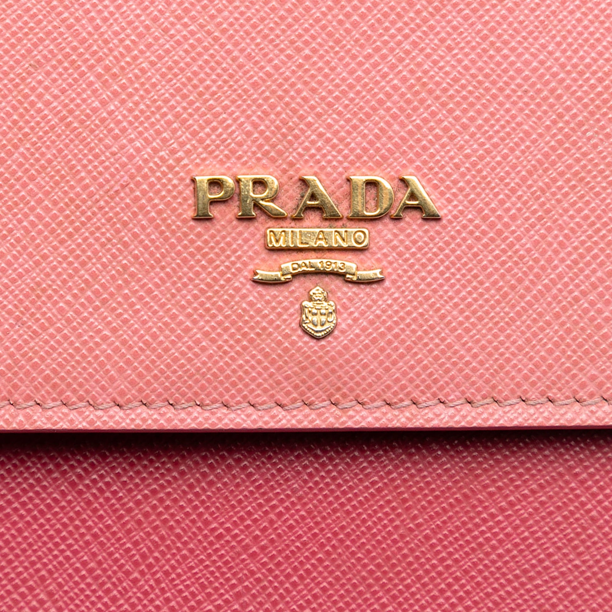 Prada Bicolor Saffiano Lux Wallet On Strap
